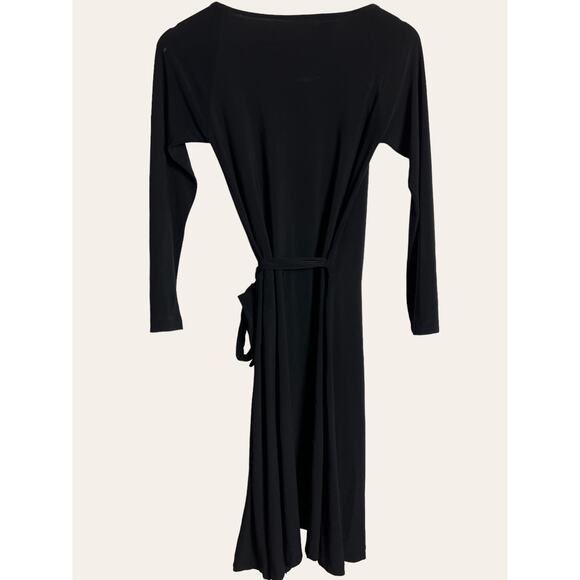 Norma Kamali Little Black Long Sleeve Wrap Mini Dress Size XS - Picture 4 of 7